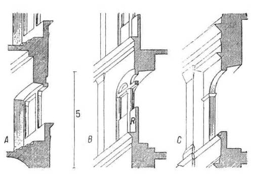 Декоративные элементы в архитектуре итальянского ренессанса. Окна. Переход от проема крепостного характера к простому оконному отверстию