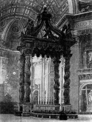 Барокко в архитектуре Италии. Рим. Собор св. Петра, Л. Бернини. Киворий, 1624—1633 гг.
