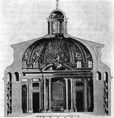 Барокко в архитектуре Италии. Рим. Сант Андреа аль Квиринале, 1658—1678 гг. Лоренцо Бернини. Разрез