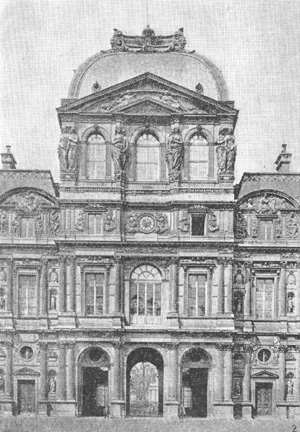 Архитектура Франции. Париж. Лувр. Павильон Часов, 1624 г. Ж. Лемерсье
