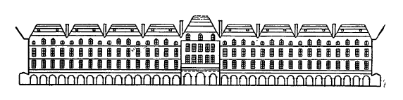 Архитектура Франции. Париж. Королевская площадь, схема домов 1605 г., К. Шатийон и А. Аллейом