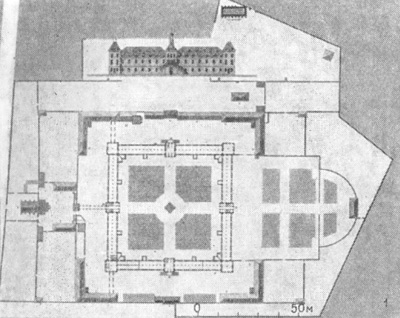 Архитектура Франции. Больницы. 1 — Париж, Сен-Луи, 1606 г., план