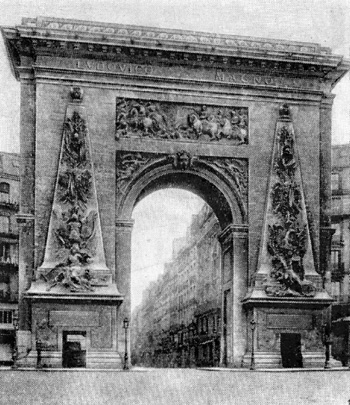 Архитектура Франции. Париж: 1 — ворота Сен-Дени, 1672 г., Ф. Блондель