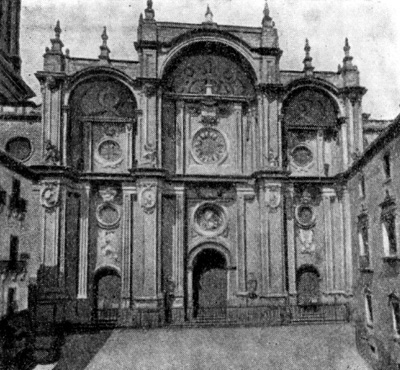 Архитектура Испании: Гранада. Собор, первоначальный проект Э. де Эгас, в 1525 г. план изменен (в алтарной части) Д. де Силоэ. Фасад около 1667 г., А. Кано. Главный фасад