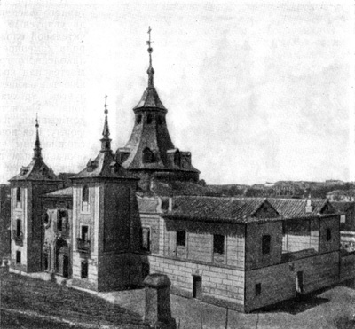 Архитектура Испании: Мадрид. Монастырь Нуэстра Сеньора дель Пуэрте, закончен в 1718 г., П. Рибера. Фасад