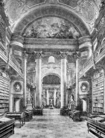 Архитектура Австрии: Вена. Придворная библиотека, 1722—1735 гг., И. Б. Фишер фон Эрлах. Интерьер