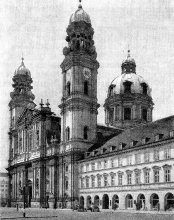 Архитектура Германии: Мюнхен. Церковь Театинцев, 1663 г., А. Барелли, Э. Цукалли