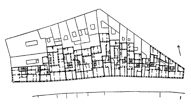 Архитектура Германии: Дрезден. Жилая застройка, 1-я половина XVIII в.: 1 — план жилой застройки по Рампишегассе
