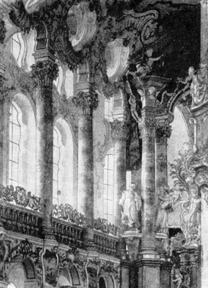 Архитектура Германии: Виз (близ Штейнгадена). Паломническая церковь, 1746—1754 гг., Д. Циммерманн. Галерея хора