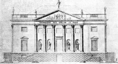 Архитектура Германии: Берлин, оперный театр, 1741—1744 гг.; б — фасад