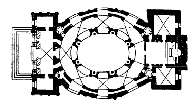 Архитектура Польши: Климонтув. Церковь, 1643—1650 гг., Л. де Сент. План