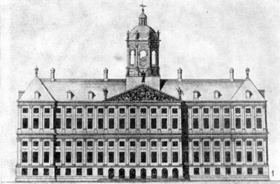 Архитектура Голландии: Амстердам, ратуша, 1648—1665 гг., Я. ван Кампен, восточный фасад