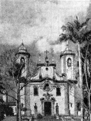 Архитектура Латинской Америки: Оуру-Прету, церковь Богоматери Кармелиток, 1766—1770 гг., фасад