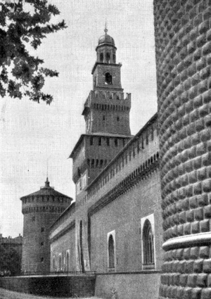 Архитектура эпохи Возрождения в Италии: Милан. Замок Сфорца, 1447—1450 гг. Наружные стены