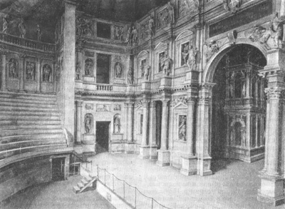 Архитектура эпохи Возрождения в Италии: Виченца. Театр Олимпико, 1580 г. Палладио