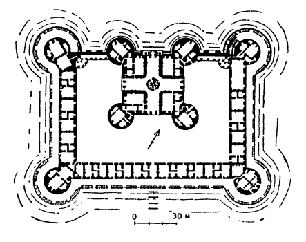 Архитектура Франции эпохи Возрождения: Шамбор. Замок-дворец, 1526—1559 гг. План по Дюсерсо