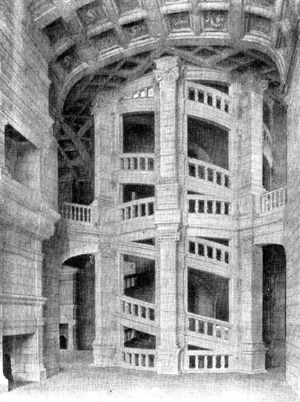 Архитектура Франции эпохи Возрождения: Шамбор. Замок-дворец. 1526—1559 гг. Парадная лестница