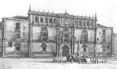 Архитектура Испании эпохи Возрождения: Алькала де Энарес. Университет, 1540—1553 гг. Родриго Хиль де Онтаньон. Фасад