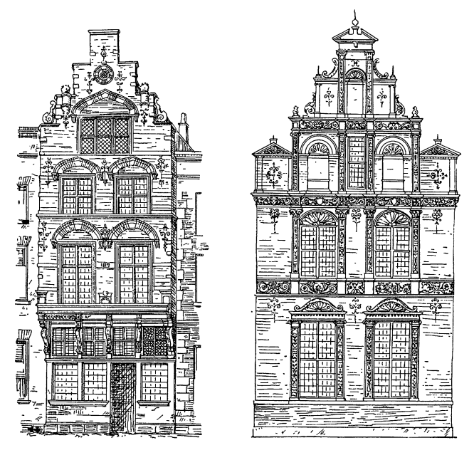 Архитектура Нидерландов эпохи Возрождения: Утрехт. Фасады жилых домов, XVI в.