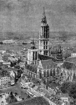 Архитектура Нидерландов эпохи Возрождения: Антверпен. Собор, 1352-1616 гг. Общий вид с юго-востока