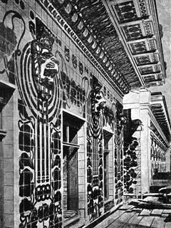 Израсчатый фасад в Вене. Архитектор Otto Wagner